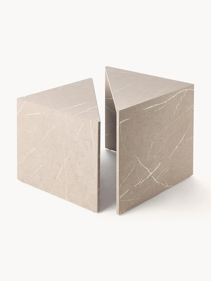 Westwing Set de mesas de centro en look mármol Vilma 2 uds