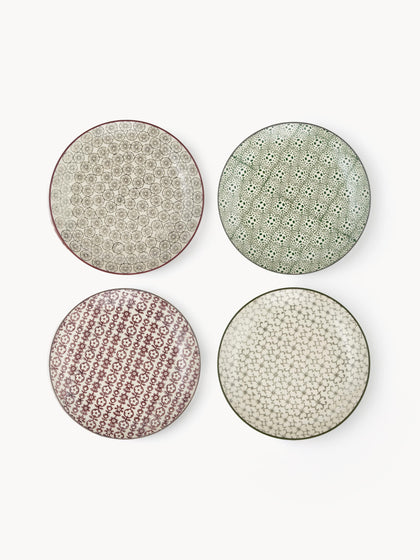 Westwing Set de platos postre de colores Karine 4 uds