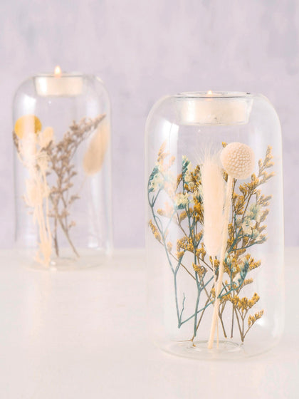 Westwing Set De Portavelas Con Flores Secas Eleonora 2 uds