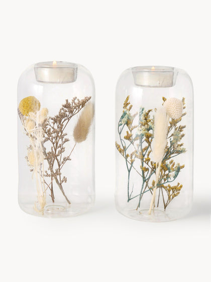 Westwing Set de portavelas con flores secas Eleonora 2 uds