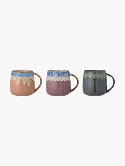 Westwing Set De Tazas Artesanales Con Esmalte Reactivo Cloe 3 uds
