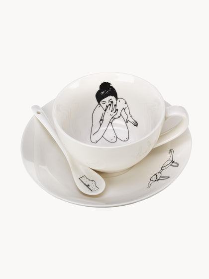 Westwing Set De Tazas De Café Artesanales Undressed 4 uds