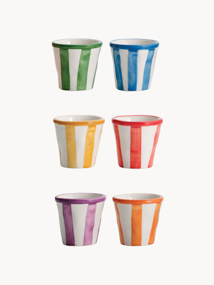 Westwing Set de tazas de espresso artesanales Righe 6 uds