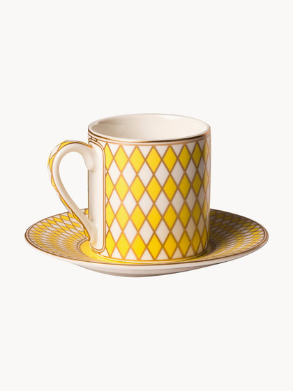 Westwing Set De Tazas Espresso Con Platito Chess 4 uds