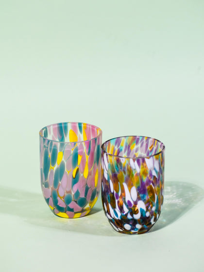 Westwing Set De Vasos De Agua Pequeños Artesanales Splash 6 uds