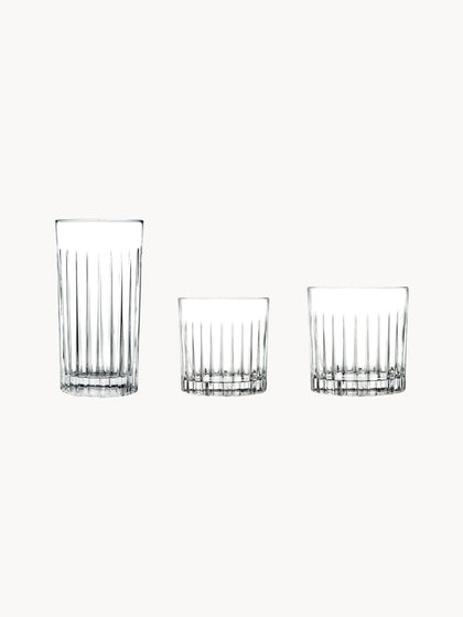 Westwing Set de vasos de cristal con relieve Timeless 18 pzas
