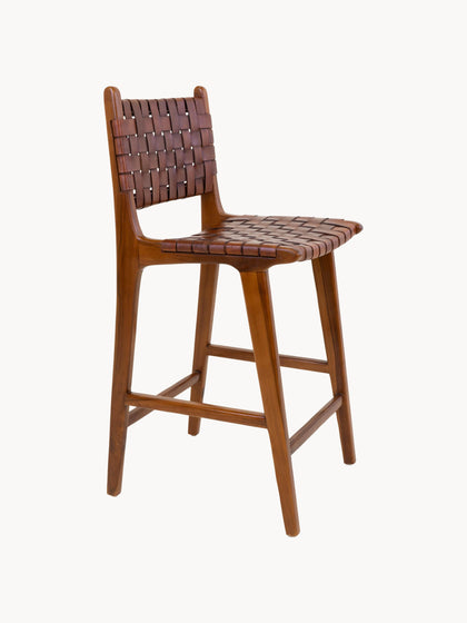 Westwing Silla Alta De Madera De Teca Tejida Perugia