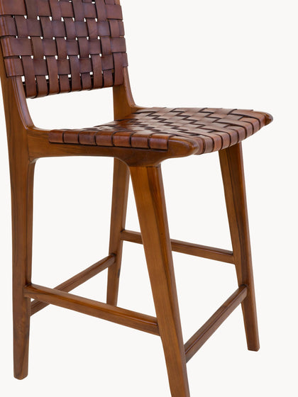 Westwing Silla Alta De Madera De Teca Tejida Perugia