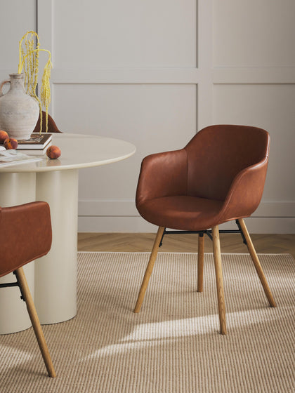 Westwing Silla Con Reposabrazos De Cuero Sintético Fiji