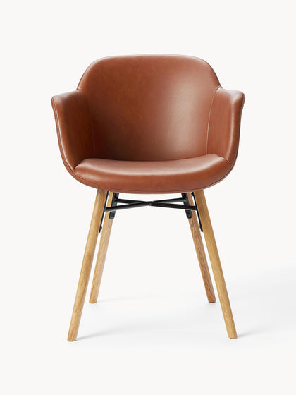 Westwing Silla Con Reposabrazos De Cuero Sintético Fiji