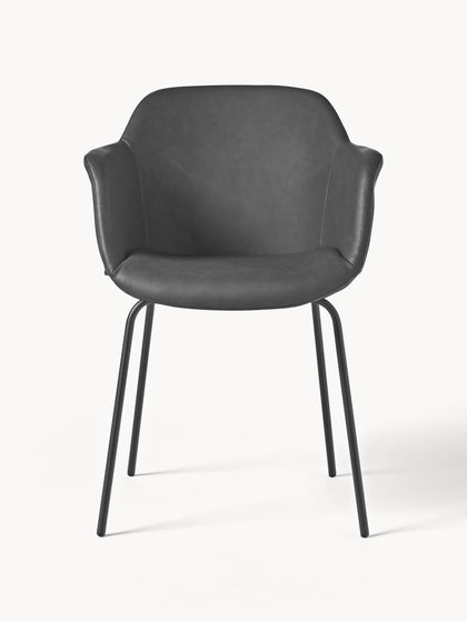 Westwing Silla Con Reposabrazos De Cuero Sintético Fiji