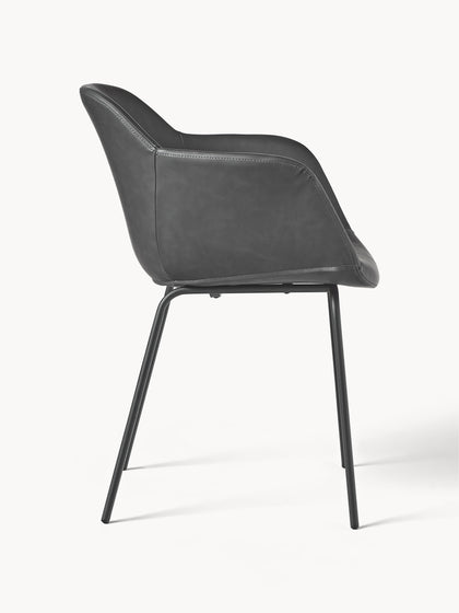 Westwing Silla Con Reposabrazos De Cuero Sintético Fiji