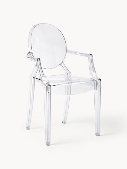 Westwing Silla con reposabrazos de diseño Louis Ghost