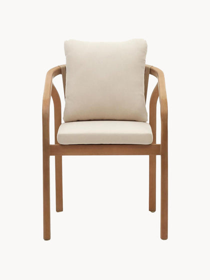 Westwing Silla Con Reposabrazos De Madera De Eucalipto Para Exterior Malaret