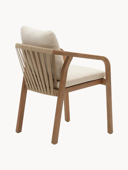 Westwing Silla Con Reposabrazos De Madera De Eucalipto Para Exterior Malaret