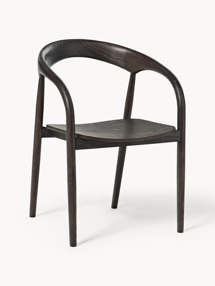 Westwing Silla con reposabrazos de madera de fresno Camille