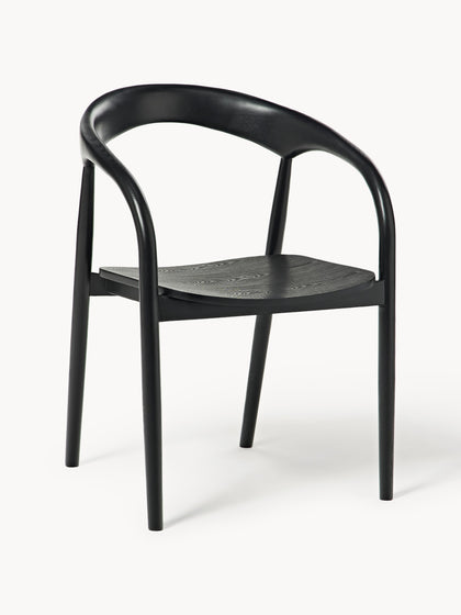 Westwing Silla con reposabrazos de madera de fresno Camille