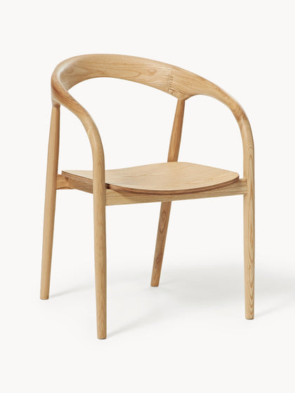 Westwing Silla con reposabrazos de madera de fresno Camille