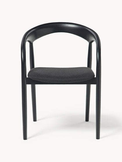 Westwing Silla Con Reposabrazos De Madera De Fresno Y Asiento Tapizado Camille