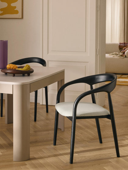 Westwing Silla Con Reposabrazos De Madera De Fresno Y Asiento Tapizado Camille