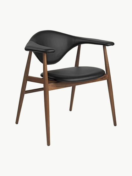 Westwing Silla con reposabrazos de madera de nogal Masculo