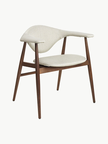 Westwing Silla con reposabrazos de madera de nogal Masculo