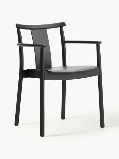 Westwing Silla con reposabrazos de madera de roble Merkur