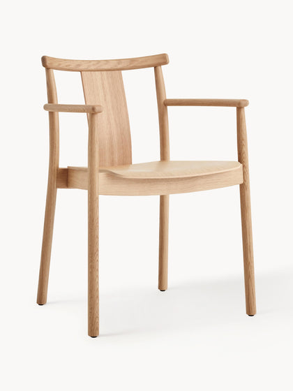 Westwing Silla con reposabrazos de madera de roble Merkur