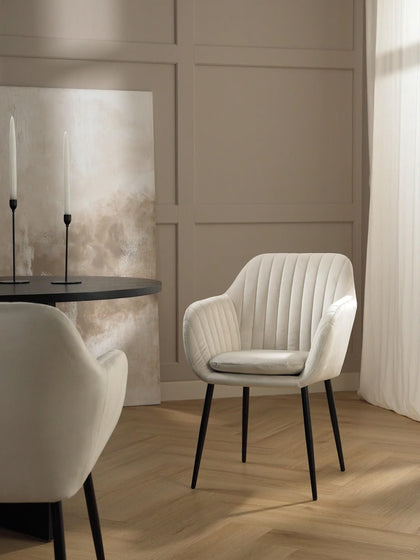 Westwing Silla Con Reposabrazos De Terciopelo Emilia