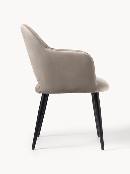 Westwing Silla Con Reposabrazos De Terciopelo Rachel