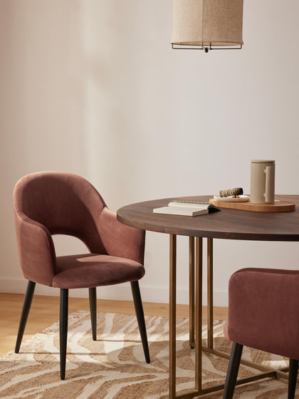 Westwing Silla Con Reposabrazos De Terciopelo Rachel