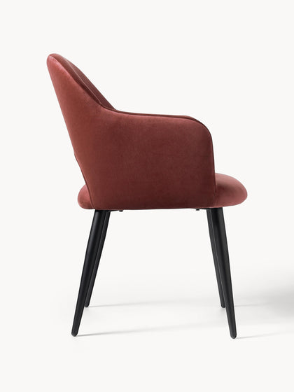 Westwing Silla Con Reposabrazos De Terciopelo Rachel