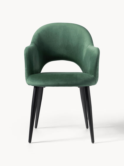 Westwing Silla Con Reposabrazos De Terciopelo Rachel