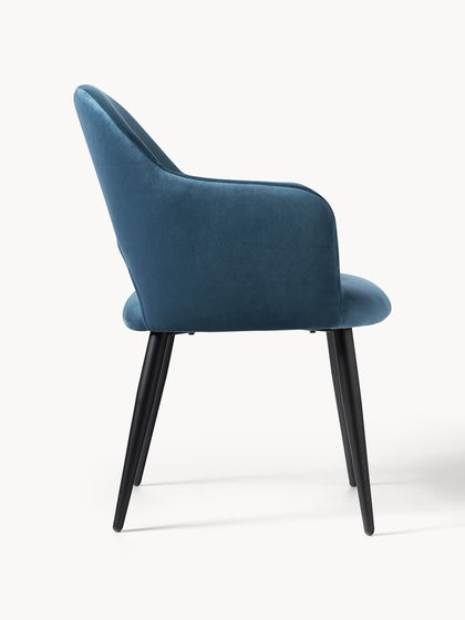 Westwing Silla Con Reposabrazos De Terciopelo Rachel