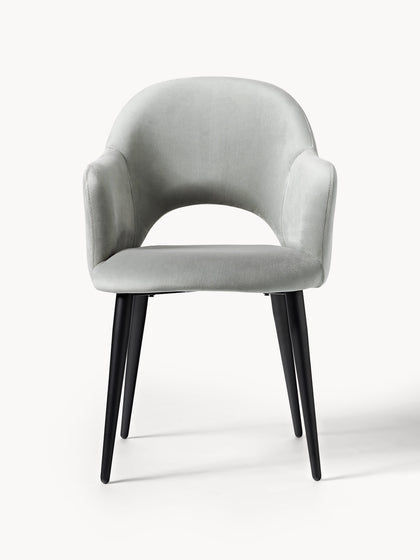 Westwing Silla Con Reposabrazos De Terciopelo Rachel