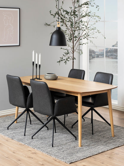 Westwing Silla Con Reposabrazos Giratoria De Cuero Sintético Naya