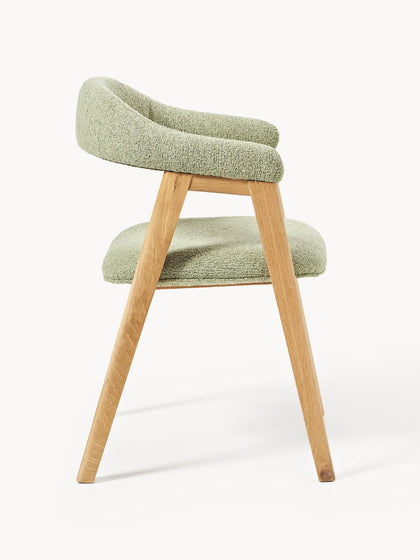 Westwing Silla Con Reposabrazos Tapizada En Tejido Bouclé Nik