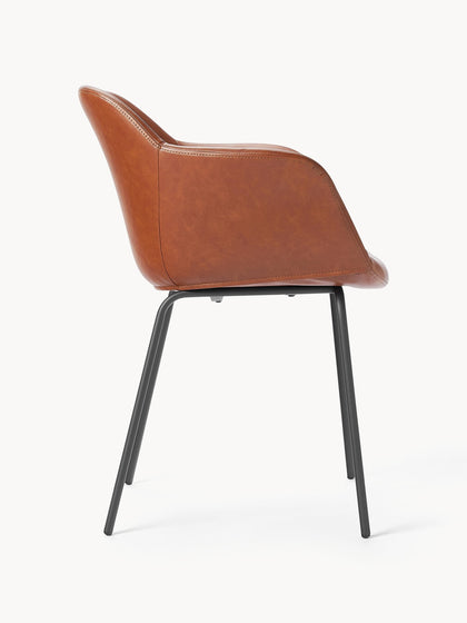 Westwing Silla De Cuero Sintético Con Reposabrazos Fiji