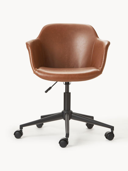 Westwing Silla De Escritorio Con Asiento Estrecho De Cuero Sintético Fiji