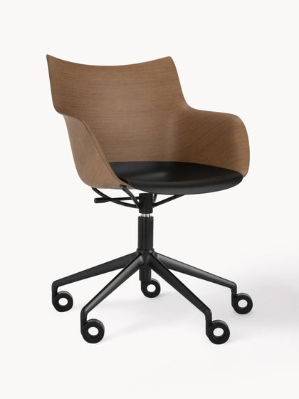 Westwing Silla de escritorio con reposabrazos Q/WOOD altura regulable