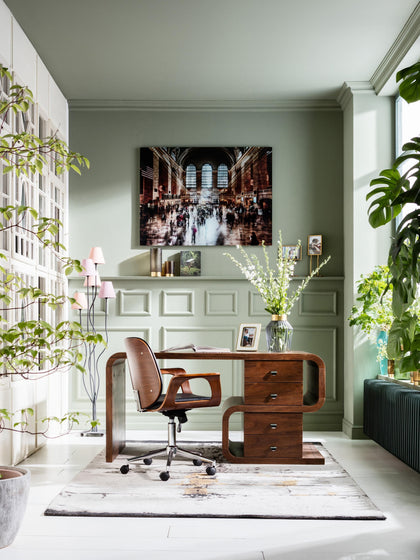 Westwing Silla De Escritorio De Cuero Artificial Patron Altura Regulable