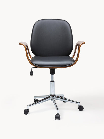 Westwing Silla de escritorio de cuero artificial Patron altura regulable