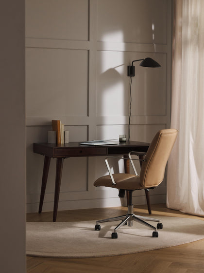 Westwing Silla De Escritorio De Cuero Sintético Con Reposabrazos Reto Altura Regulable