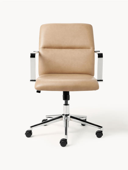 Westwing Silla De Escritorio De Cuero Sintético Con Reposabrazos Reto Altura Regulable