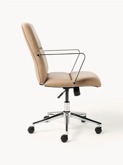 Westwing Silla De Escritorio De Cuero Sintético Con Reposabrazos Reto Altura Regulable