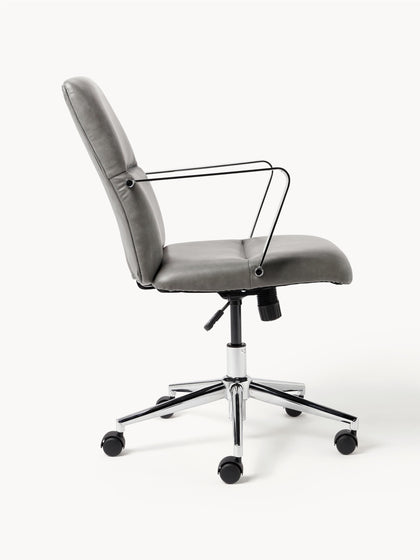 Westwing Silla De Escritorio De Cuero Sintético Con Reposabrazos Reto Altura Regulable