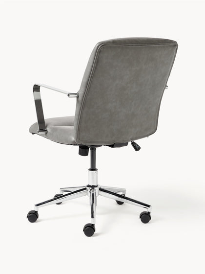 Westwing Silla De Escritorio De Cuero Sintético Con Reposabrazos Reto Altura Regulable