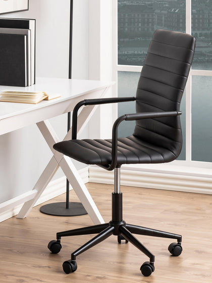 Westwing Silla De Escritorio De Cuero Sintético Winslow Ajustable En Altura