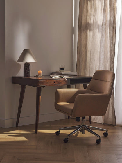 Westwing Silla De Escritorio De Piel Sintética Con Reposabrazos Benson Altura Regulable