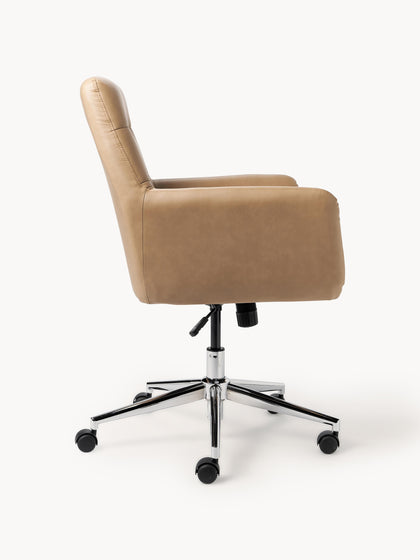 Westwing Silla De Escritorio De Piel Sintética Con Reposabrazos Benson Altura Regulable